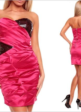 Малинова сукня з паєтками 3