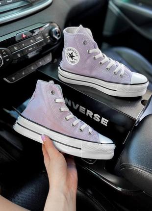 Женские кеды converse high platform lilac7 фото