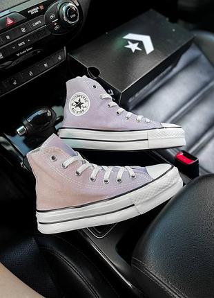 Женские кеды converse high platform lilac