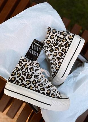 Жіночі кеди converse chuck taylor platform all star high leopard5 фото