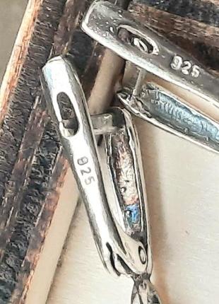 Эксклюзивные дизайнерские серебряные 925 сережки с натуральными жемчужинами та фианитами5 фото