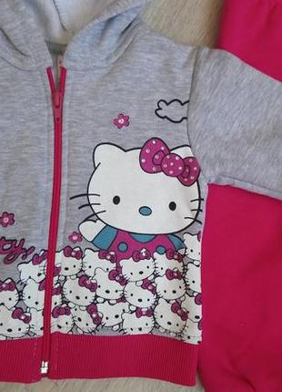 Теплый турецкий костюм для девочки  hello kitty 1 год