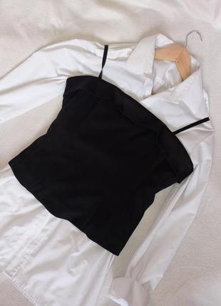 Трендовий чорний корсет майка під сорочку бренду h&m1 фото