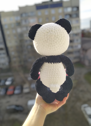 Панда іграшка амігурумі ручної роботи10 фото