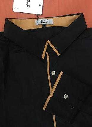 Черная рубашка с длинным рукавом размер-50\52-- reverh