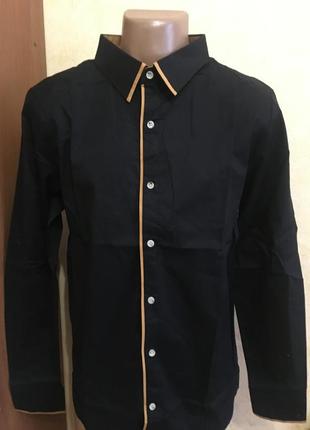 Черная рубашка с длинным рукавом размер-50\52-- reverh
