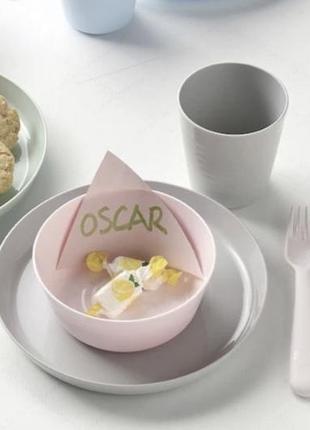 Набор детской посуды ikea kalas тарелка миска стакан столовые приборы