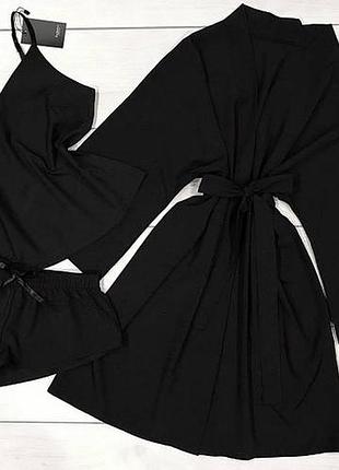 Піжамний комплект халат та піжамка, комплект для дому піжама та халат софт