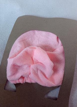 Полотенце-тюрбан для сушки волос, розовое2 фото