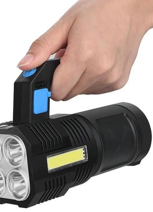 Светодиодный ручной переносной фонарь lf-s09 usb ручной фонарь на аккумуляторе1 фото