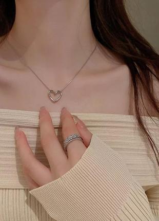 Цепочка подвеска кулон сердце чокер цепь ожерелье2 фото