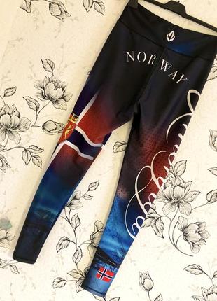 Лосіни легінси з принтом різнокольорові норвегія2 фото