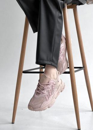 Женские кроссовки adidas ozweego beige pink 372 фото