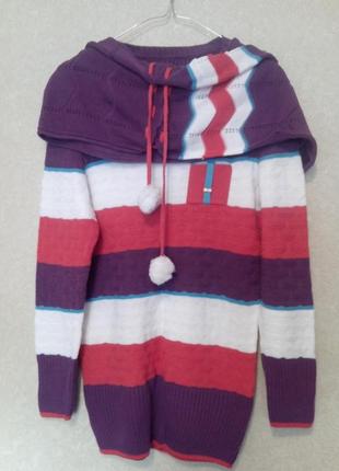 Длинный свитер с шарфом 10