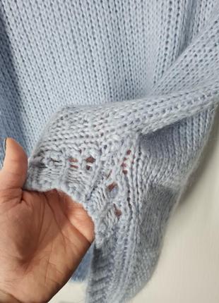 Мохеровый свитер небесно голубого цвета6 фото