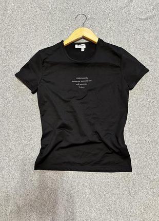 Чёрная спортивная классическая футболка zara женская для спорта бега фитнеса зала