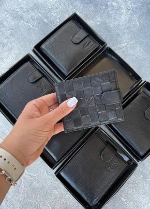 Мужской кошелек, натуральная кожа, черного цвета, бренд3 фото