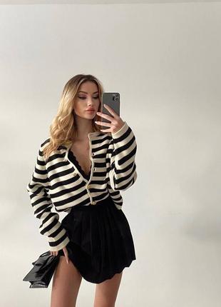 Стильні модні кардигани у смужку в стилі zara 🤍🖤