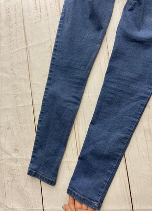 Узкие голубые, синие джинсы скинни на высокой посадке в обтяжку штаны9 фото
