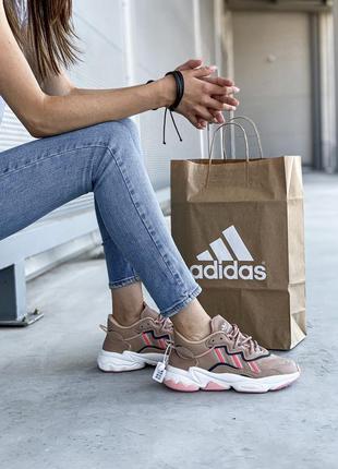 Женские кроссовки adidas ozweego beige white 36-377 фото