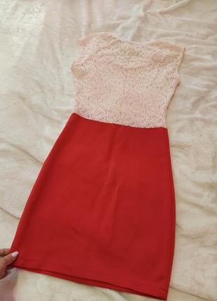 Сукня червоно-біла з гіпюром celebrity7 фото