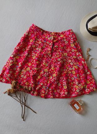 Мини юбка в цветочный принт вискоза