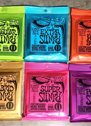 Струны для электрогитары . ernie ball . разые модели.