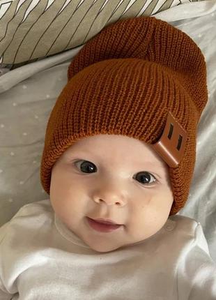 Шапка детская весенняя шапки плетеная шапка (0-3р)