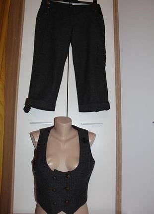 Шерстяной костюм весна, бриджи и жилет axara {франция}