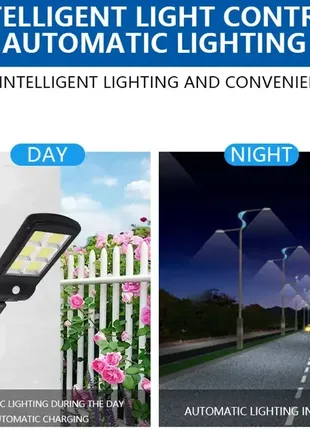 Ліхтар прожектор вуличний на сонячній батареї з датчиком руху solar induction street lamp tv00084 фото