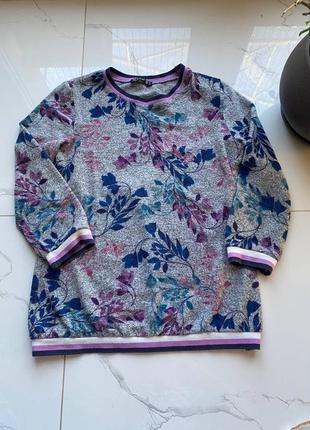 Женская блуза свитер в цветочный принт3 фото