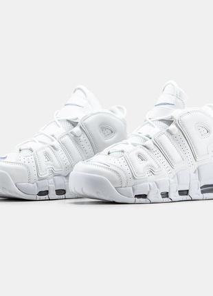 Мужские высокие кожаные кроссовки nike air more uptempo#найк