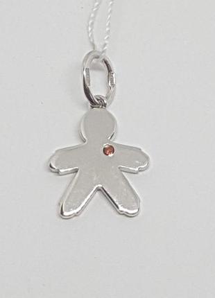 Серебряная подвеска мальчик с фианитами. 500204-крколгр
