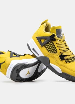 Мужские высокие кожаные кроссовки nike air jordan 4 #найк1 фото