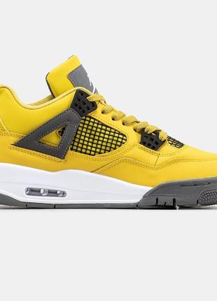 Мужские высокие кожаные кроссовки nike air jordan 4 #найк3 фото