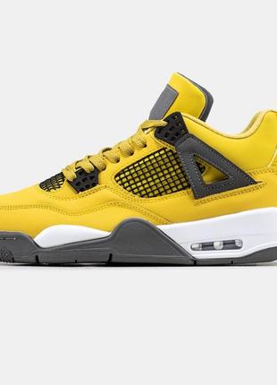 Мужские высокие кожаные кроссовки nike air jordan 4 #найк9 фото