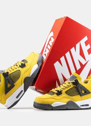 Мужские высокие кожаные кроссовки nike air jordan 4 #найк8 фото