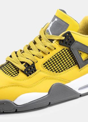 Мужские высокие кожаные кроссовки nike air jordan 4 #найк6 фото