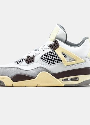 Женские высокие кожаные кроссовки nike air jordan 4 #найк7 фото