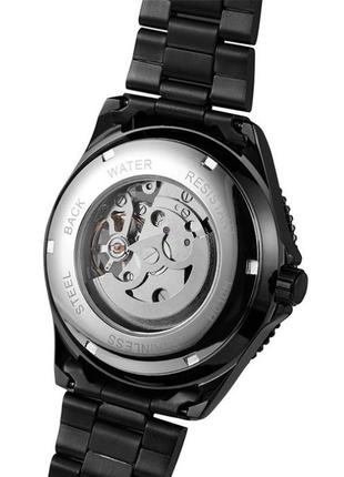 Механічний чоловічий наручний годинник winner skeleton чорний4 фото