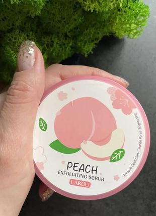 Гель-скатка пілінг для обличчя з екстрактом персика laikou peach exfoliating scrub, 90 грам