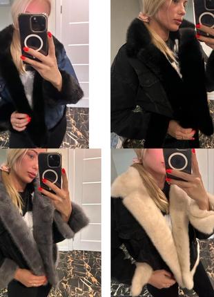 Жіноча джинсова  💕куртка з норкою, джинсовка с норкой, s-xl