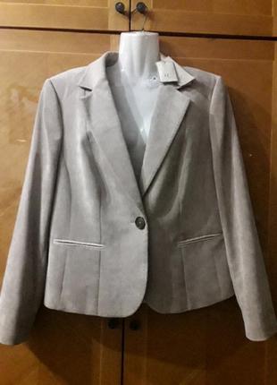 Новый брендовый  классический  пиджак жакет р.16 от cc fashion  микро  вельвет