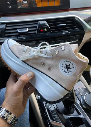 Женские кроссовки converse run star high beige3 фото