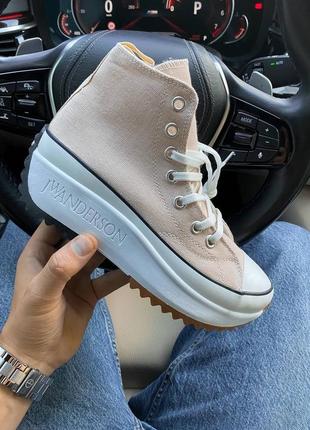 Женские кроссовки converse run star high beige7 фото