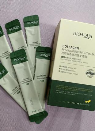 Нічна маска для обличчя bieaqua collagen з екстрактом колагену та центелли1 фото