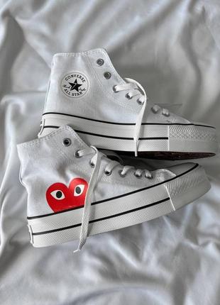 Жіночі кеди converse comme des garçons play white