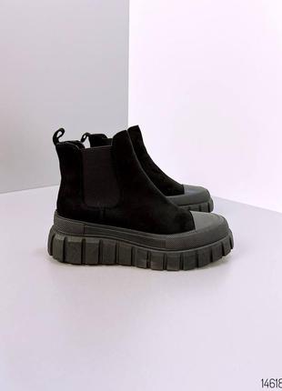 Черные ботинки демисезон, черевики 146181 фото