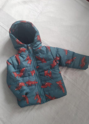 Курточка еврозима / деми на меху принт рыжая 🦊🦊🦊 немецкого бренда zeeman uk 8-12 eur 80