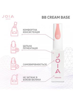 Камуфлююча база bb cream base soft milk, joia vegan, 8 мл4 фото